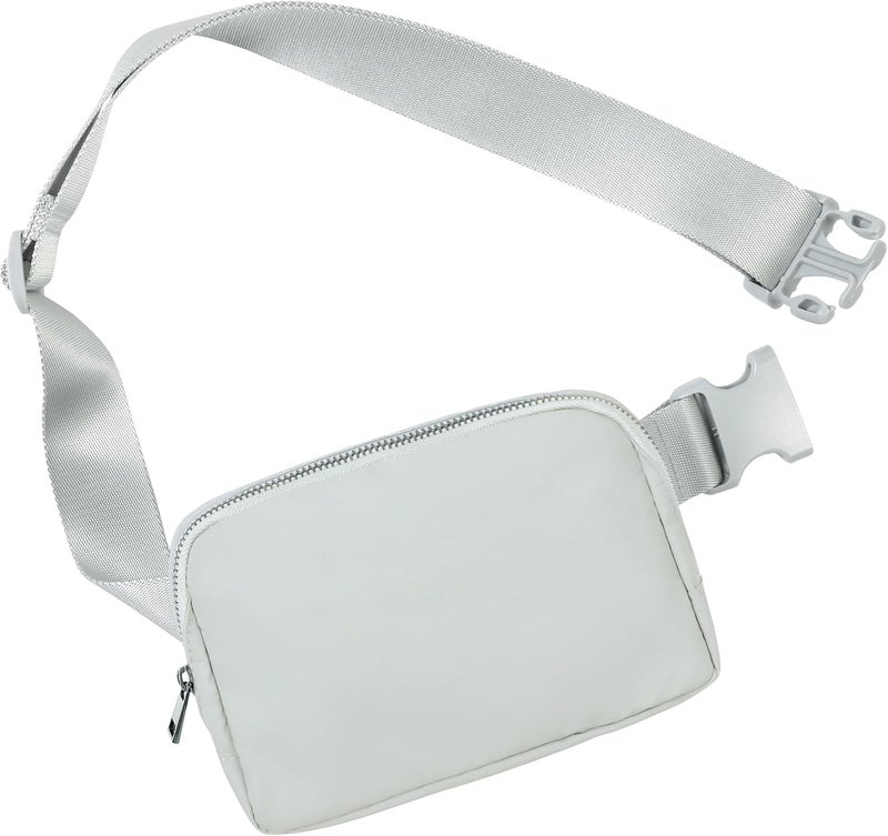 ODODOS Unisex Mini Belt Bag with Adjustable Strap Small Fanny Pack for Workout Running Traveling Hiking, Light Grey - Image 1